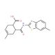 4-Methyl-6-(6-methyl-benzothiazol-2-ylcarbamoyl)-cyclohex-3-enecarboxylic acid - chemical structure image