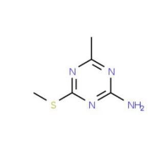 4-Methyl-6-(methylthio)-1,3,5-triazin-2-amine (CAS 27622-90-8) - chemical structure image