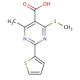 4-methyl-6-(methylthio)-2-thien-2-ylpyrimidine-5-carboxylic acid - chemical structure image