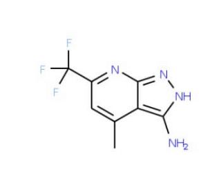 4-Methyl-6-(trifluoromethyl)-1H-pyrazolo[3,4-b]-pyridin-3-amine - chemical structure image