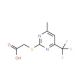 (4-Methyl-6-trifluoromethyl-pyrimidin-2-yl-sulfanyl)-acetic acid (CAS 88768-46-1) - chemical structure image