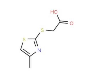 (4-Methyl-thiazol-2-ylsulfanyl)-acetic acid (CAS 5685-17-6) - chemical structure image