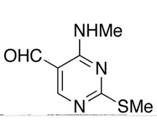4-(Methylamino)-2-(methylthio)pyrimidine-5-carboxaldehyde (CAS 185040-32-8) - chemical structure image