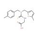 [({(4-Methylbenzyl)[(5-methyl-2-furyl)methyl]-amino}carbonothioyl)amino]acetic acid - chemical structure image