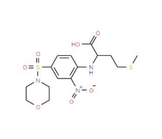 4-Methylsulfanyl-2-[4-(morpholine-4-sulfonyl)-2-nitro-phenylamino]-butyric acid (CAS 1008673-55-9) - chemical structure image