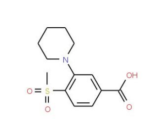 4-Methylsulfonyl-3-(piperidin-1-yl)benzoic acid - chemical structure image
