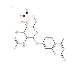 4-Methylumbelliferyl 2-Acetamido-2-deoxy-&beta;-D-galactopyranoside, 6-Sulfate, Potassium Salt (CAS 383160-14-3) - chemical struct