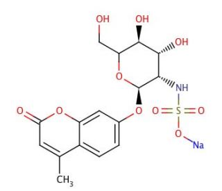 4-Methylumbelliferyl 2-Sulfamino-2-deoxy-&alpha;-D-glucopyranoside Sodium Salt (CAS 460085-45-4) - chemical structure image