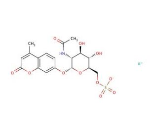 4-Methylumbelliferyl 6-Sulfo-2-acetamido-2-deoxy-&alpha;-D-glucopyranoside Potassium Salt - chemical structure image