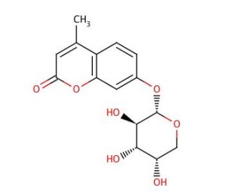 4-Methylumbelliferyl &alpha;-L-arabinopyranoside (CAS 69414-26-2) - chemical structure image
