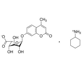 4-Methylumbelliferyl &alpha;-L-Idopyranosiduronic Acid, Cyclohexylammonium Salt (CAS 66895-33-8) - chemical structure image