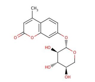 4-Methylumbelliferyl-&beta;-D-xylopyranoside (CAS 6734-33-4) - chemical structure image