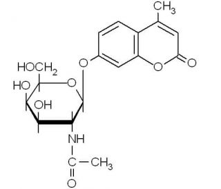 4-Methylumbelliferyl N-acetyl-&beta;-D-galactosaminide (CAS 36476-29-6) - chemical structure image