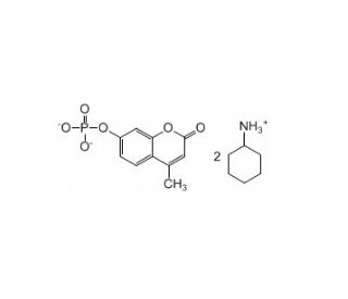 4-Methylumbelliferyl phosphate bis (cyclohexylammonium) salt (CAS 128218-53-1) - chemical structure image