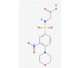 {[(4-morpholin-4-yl-3-nitrophenyl)sulfonyl]amino}acetic acid (CAS 742119-98-8) - chemical structure image