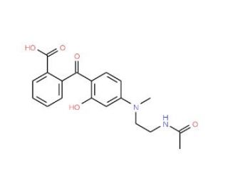 4-[N-[2-(Acetamido)ethyl]-N-methylamino]-2&prime;-carboxy-2-hydroxybenzophenone (CAS 203580-77-2) - chemical structure image