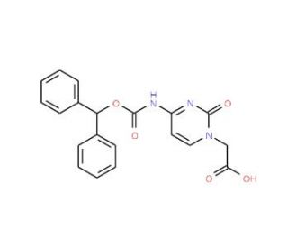 (4-N-(Benzhydryloxycarbonyl)cytosine)-1-acetic acid (CAS 186046-78-6) - chemical structure image