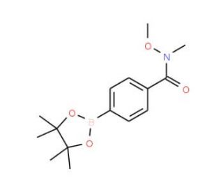 4-(N-Methoxy-N-methylcarbamoyl)phenylboronic acid pinacol ester (CAS 1073353-58-8) - chemical structure image