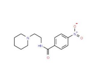 4-Nitro-N-(2-piperidinoethyl)benzenecarboxamide (CAS 1664-31-9) - chemical structure image