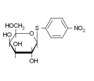 4-Nitrophenyl 1-thio-&beta;-D-galactopyranoside (CAS 1230-27-9) - chemical structure image