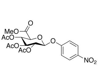 4-Nitrophenyl 2,3,4-tri-O-acetyl-&beta;-D-glucuronic Acid, Methyl Ester (CAS 18472-49-6) - chemical structure image