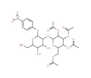 4-Nitrophenyl 2-O-(2,3,4,6-Tetra-O-acetyl-β-D-glucopyranosyl)-β-D-glucopyranoside (CAS 26255-69-6) - chemical structure image