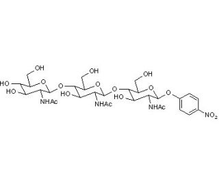 4-Nitrophenyl &beta;-D-N,N&prime;,N&prime;&prime;-triacetylchitotriose (CAS 7699-38-9) - chemical structure image