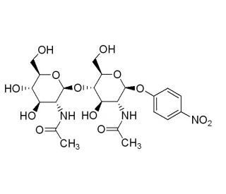 4-Nitrophenyl N,N&prime;-diacetyl-&beta;-D-chitobioside (CAS 7284-16-4) - chemical structure image