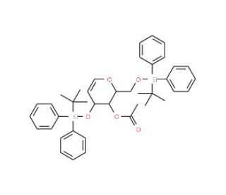 4-O-Acetyl-3,6-di-O-(tert-butyldiphenylsilyl)-D-glucal (CAS 308103-44-8) - chemical structure image
