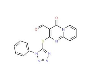 4-Oxo-2-(1-phenyl-1H-tetrazol-5-ylsulfanyl)-4H-pyrido[1,2-a]pyrimidine-3-carbaldehyde - chemical structure image