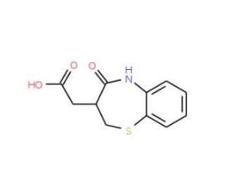 (4-Oxo-2,3,4,5-tetrahydro-1,5-benzothiazepin-3-yl)acetic acid (CAS 17547-79-4) - chemical structure image