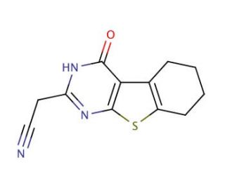 (4-Oxo-3,4,5,6,7,8-hexahydro-benzo[4,5]thieno[2,3-d]pyrimidin-2-yl)-acetonitrile - chemical structure image