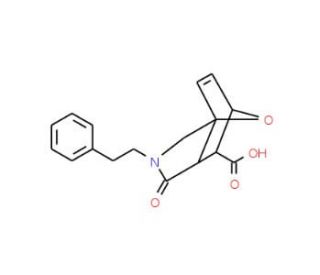 4-Oxo-3-phenethyl-10-oxa-3-aza-tricyclo[5.2.1.0*1,5*]dec-8-ene-6-carboxylic acid (CAS 77960-22-6) - chemical structure image