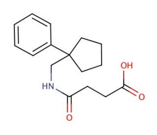 4-Oxo-4-{[(1-phenylcyclopentyl)methyl]amino}-butanoic acid - chemical structure image