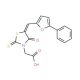 [4-Oxo-5-(5-phenyl-furan-2-ylmethylene)-2-thioxo-thiazolidin-3-yl]-acetic acid - chemical structure image