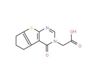 (4-Oxo-6,7-dihydro-4H,5H-cyclopenta[4,5]thieno-[2,3-d]pyrimidin-3-yl)-acetic acid (CAS 371206-03-0) - chemical structure imag