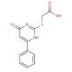 (4-Oxo-6-phenyl-1,4-dihydro-pyrimidin-2-yl-sulfanyl)-acetic acid - chemical structure image