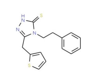 4-Phenethyl-5-thiophen-2-ylmethyl-4H-[1,2,4]triazole-3-thiol - chemical structure image