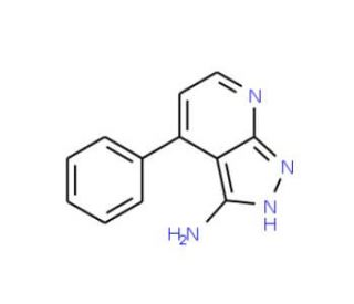 4-Phenyl-1H-pyrazolo[3,4-b]pyridin-3-ylamine (CAS 174713-63-4) - chemical structure image