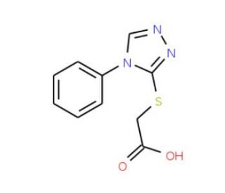 [(4-phenyl-4H-1,2,4-triazol-3-yl)thio]acetic acid (CAS 3682-28-8) - chemical structure image