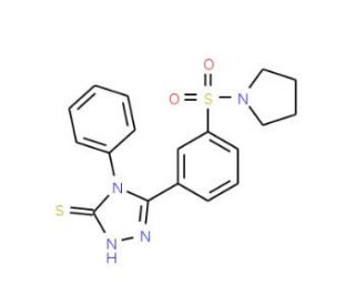4-Phenyl-5-[3-(pyrrolidine-1-sulfonyl)-phenyl]-4H-[1,2,4]triazole-3-thiol - chemical structure image