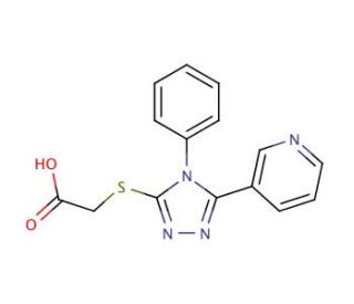[(4-phenyl-5-pyridin-3-yl-4H-1,2,4-triazol-3-yl)thio]acetic acid - chemical structure image