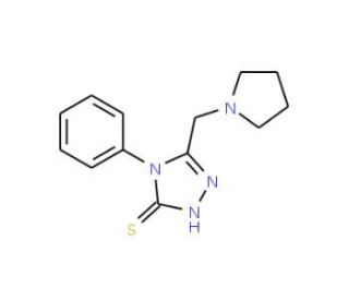 4-phenyl-5-(pyrrolidin-1-ylmethyl)-4H-1,2,4-triazole-3-thiol - chemical structure image