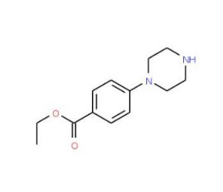 4-(Piperazin-1-yl)-benzoic acid ethyl ester (CAS 80518-57-6) - chemical structure image