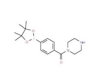 4-(Piperazine-1-carbonyl)phenylboronic acid, pinacol ester (CAS 864754-07-4) - chemical structure image