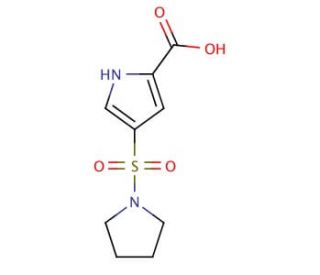 4-(pyrrolidin-1-ylsulfonyl)-1H-pyrrole-2-carboxylic acid - chemical structure image