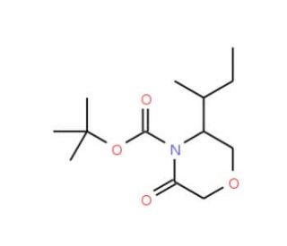 4-t-Boc-(5S)-5-[(1S)-methylpropyl]-morpholin-3-one (CAS 160141-21-9) - chemical structure image
