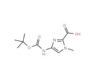 4-tert-Butoxycarbonylamino-1-methyl-1H-imidazole-2-carboxylic acid (CAS 128293-64-1) - chemical structure image