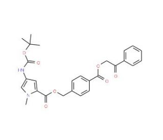 4-tert-Butoxycarbonylamino-1-methyl-1H-pyrrole-2-carboxylic acid 4-(2-oxo-2-phenyl-ethoxycarbonyl)- - chemical structure imag