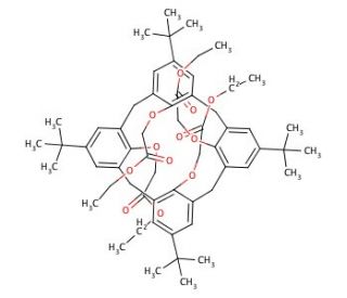 4-tert-Butylcalix[4]arene-tetraacetic acid tetraethyl ester (CAS 97600-39-0) - chemical structure image